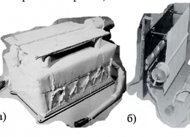 Тепловий макет електронного блоку наукової апаратури: а- блок з системої терморегулювання; б – система терморегулювання на основі теплової труби (окремо)